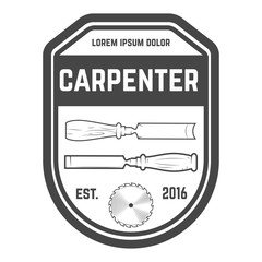 Carpentry service emblem. Vector illustration