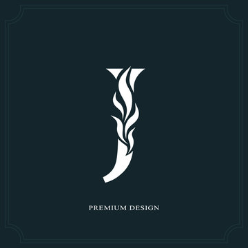 Elegant letter J. Graceful royal style. Calligraphic beautiful logo. Vintage drawn emblem for book design, brand name, business card, Restaurant, Boutique, Hotel. Vector illustration