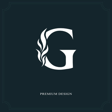Elegant letter G. Graceful royal style. Calligraphic beautiful logo. Vintage drawn emblem for book design, brand name, business card, Restaurant, Boutique, Hotel. Vector illustration