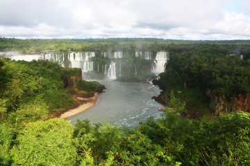 Fototapeta na wymiar Iguazu Falls on Argentina and Brazil Borders, UNESCO