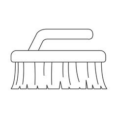 monochrome silhouette of cleaning brush vector illustration