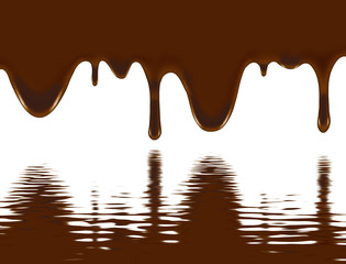  flowing chocolate over the water
