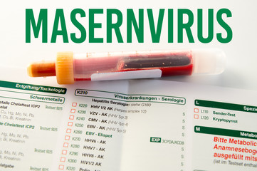 Masernvirus / Blutprobe im Röhrchen