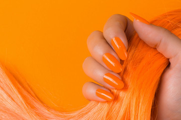 orange nails and hair