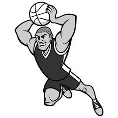Basketball Player Dunking Illustration