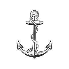 Retro style anchor on white background on white background. Design element for logo, label, emblem, sign. Vector illustration © Kotliar Ivan