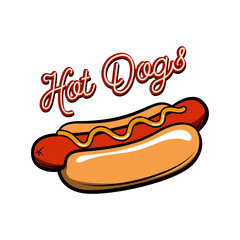 Fast food icon on white background. Design element for logo, label, emblem, sign. Vector illustration
