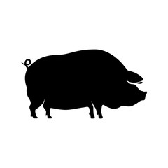 Pork meat label on white background. Design element for logo, label, emblem, sign. Vector illustration