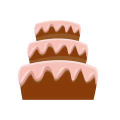 stacked wedding cake dessert with frosting food vector illustration