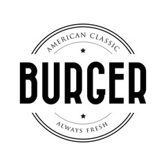 American Classic Burger vintage stamp