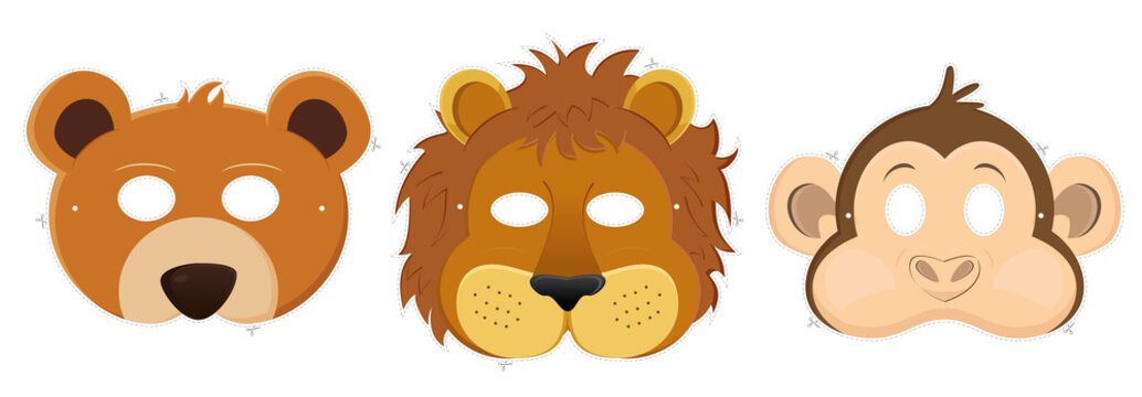 Carnival masks - bear, lion, monkey