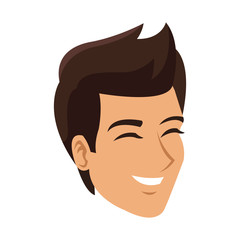 happy man wedding groom face profile vector illustration