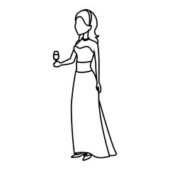 wedding bride making wedding toast image vector illustration