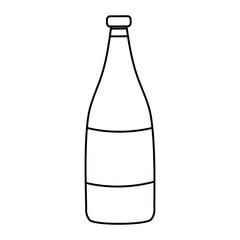 champagne bottle drink alcohol wedding celebration vector illustration