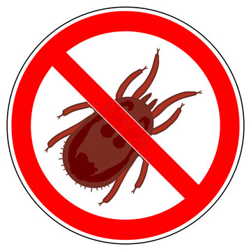 srr265 SignRoundRed - german - Verbotszeichen: Rote Vogelmilbe verboten - english - prohibition sign / dermanyssus gallinae - xxl g5454