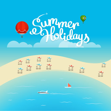Summer season vector concept. Summer vacation illustration