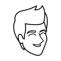 happy man wedding groom face profile vector illustration