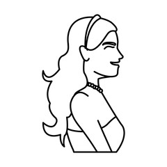 portrait cute happy bride wedding vector illustration