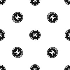 Coins lao kip pattern seamless black