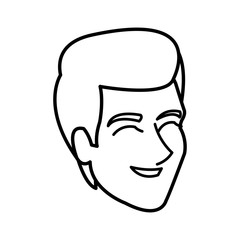 happy man wedding groom face profile vector illustration