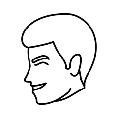 happy man wedding groom face profile vector illustration