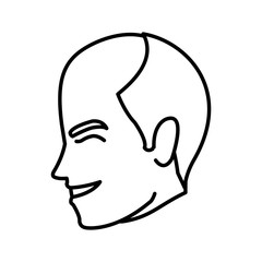 happy man wedding groom face profile vector illustration