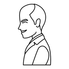 portrait happy groom in a wedding suit laughing vector illustration