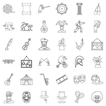 Show icons set, outline style