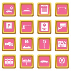 Car parking icons pink