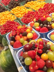 Marketplace berries and fruit