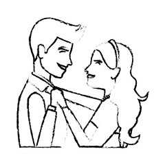 wedding dancing couple romantic celebration vector illustration