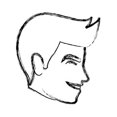 happy man wedding groom face profile vector illustration