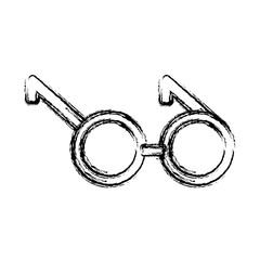 round eyeglasses frame old fashion style linear vector illustration