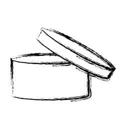 opened round gift box on white background vector illustration