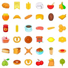 Boiling icons set, cartoon style