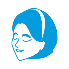 profile happy smiling bride woman character vector illustration