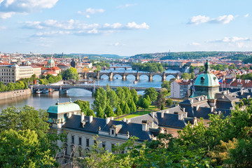 Prague Bridges in the Summer. Czech Republic.