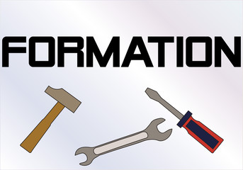 formation concept with works tools