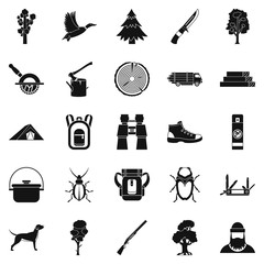 Grassy icons set, simple style