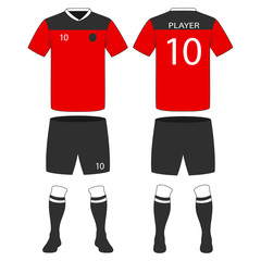Naklejka premium Set of soccer kit or football jersey template for football club. Vector Illustration