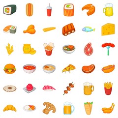 Glass beer icons set, cartoon style