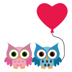 owl with heart