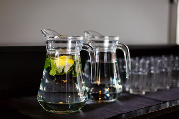 Lemonade with mint and lemon