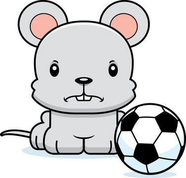 Cartoon Angry Soccer Player Mouse