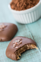 Salted Caramel Candy with a Bite Taken