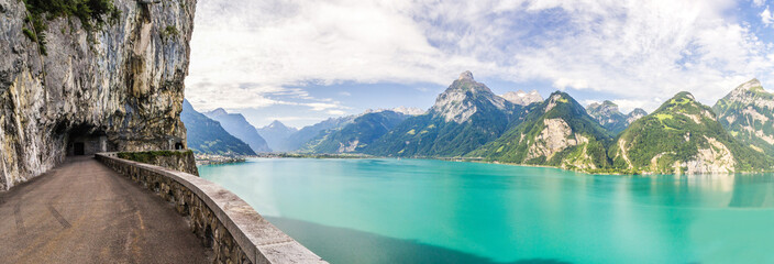 Lake Urner is a part of the Lake Four Cantons near Lucerne in Switzerland