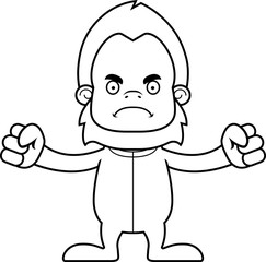Cartoon Angry Sasquatch In Pajamas