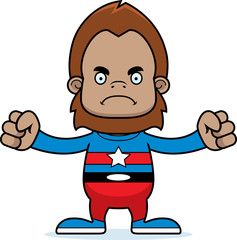 Obraz premium Cartoon Angry Superhero Sasquatch