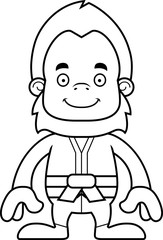 Fototapeta premium Cartoon Smiling Karate Sasquatch