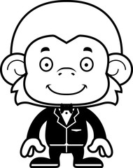 Cartoon Smiling Groom Monkey